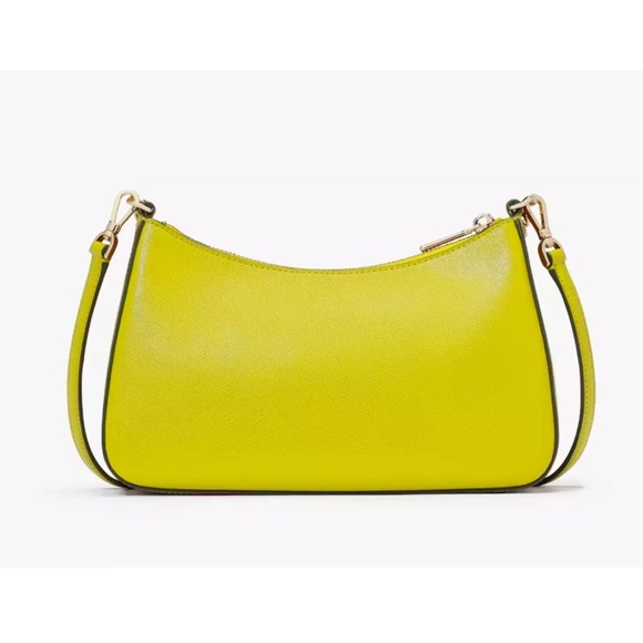 New Kate Spade Madison Saffiano Leather Convertible Crossbody Lime Slice - Picture 5 of 5